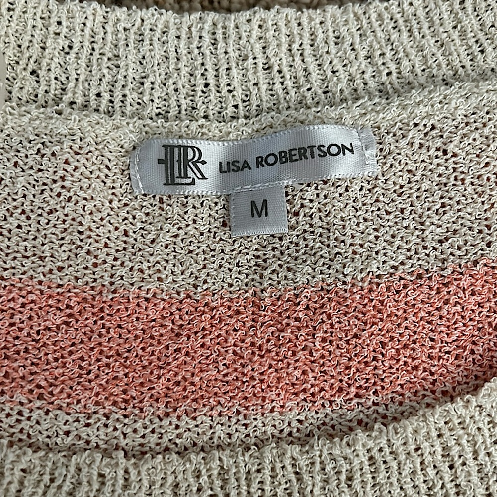 Lisa Robertson Pastel Flag Long Sleeve Boucle Sweater Shirt Top **Size M**🌸🌸 - Picture 4 of 4